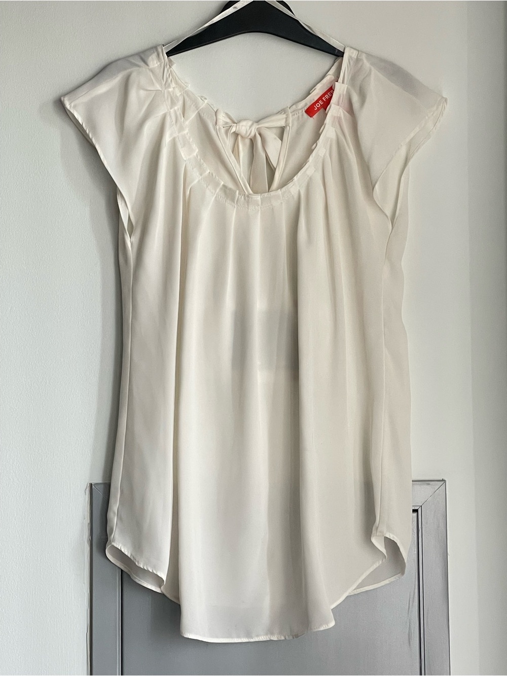 JOE FRESH Cream Tie-Back Cap Sleeve Blouse